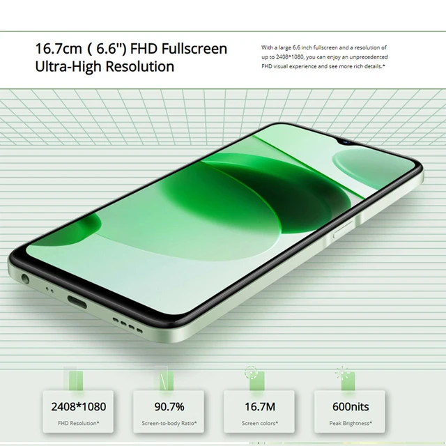 realme C35 4GB 128GB Smartphone Unisoc T616 Processor Octa core 6.6" FHD 5000 mAh 50MP AI Triple Camera Android Mobile Phone 4