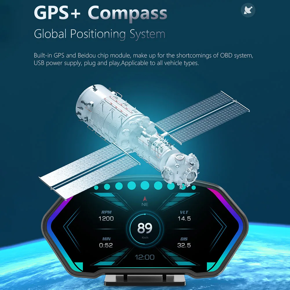  HUD LCD ÷  溸   ÷,  OBD  GPS Ʈ  OBD2  ÷,   6 ġ