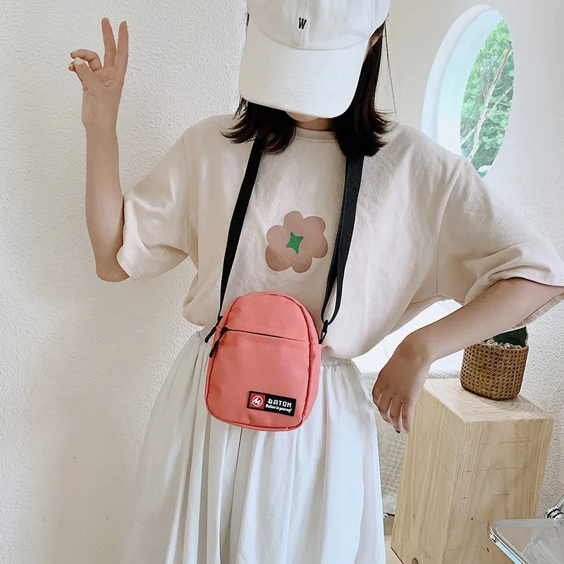 Mobile Canvas Bag Fashion Crossbody Women's Bag Females Student Versatile Small Crossody Bag Outdoor Sports Mini Small Bag