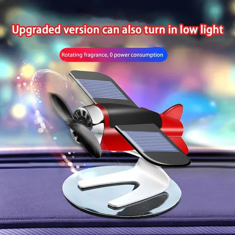 Solar Airplane Creative Car Decoration Car Interior Accessories Desktop Ornament Gift For Woman Man Car Toy Enthusiast New
