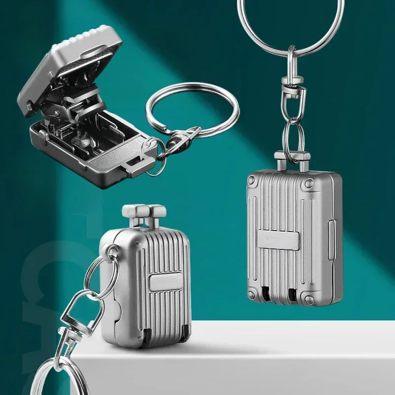 Exquisite Luggage Keychain Foldable Nail Cutter Stainless Steel Nail Clippers Rotary Toenail Fingernail Manicure Trimmer