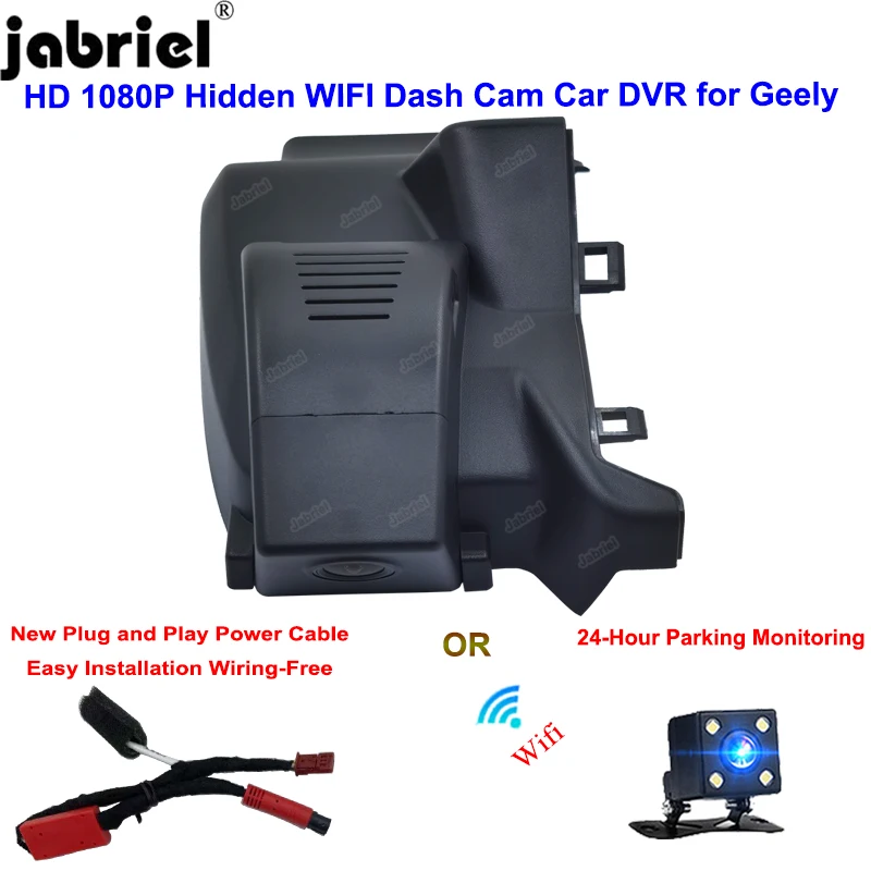 

Jabriel For Geely Xingyue Tugella 350T 300T 206T AWD 2019 - 2021 Dash Cam Camera 1080P Wifi 24H Car DVR Recorder Plug and Play
