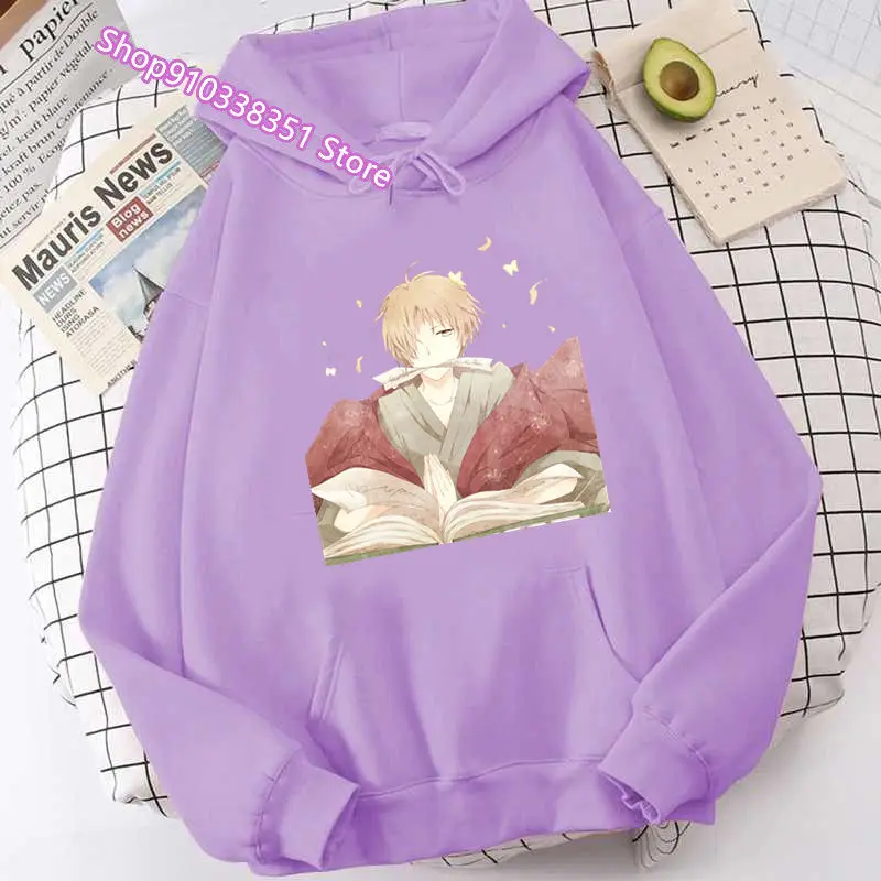 

Anime Natsume Yuujinchou Kawaii Madara Printed Hooded Japanese Sweatshirt Fashion Winter Autumn Casual Oversized Women's Hoodies