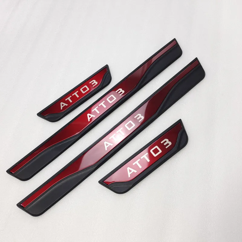 4pcs Welcome Pedal Car Scuff Plate Pedal Door Sill Pathway For BYD ATTO 3 Atto 3 car styling Auto Parts Accessories car door sill scuff plate