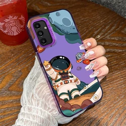 Space Astronaut Electroplated Shock-Absorbing Phone Case for M23 5G (PURPLE)