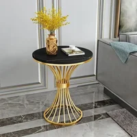 Table d'appoint De luxe en métal et fer, petite Table d'appoint ronde nordique coréenne, comptoir en or noir, meubles De Centy pour la négociation 1