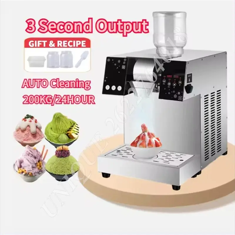 

Commercial Snowflake Ice Machine 200kg/24H Automatic Small Korean Bingsu Maker Desktop Mini Ice Crusher Shaver Snow Ice Maker