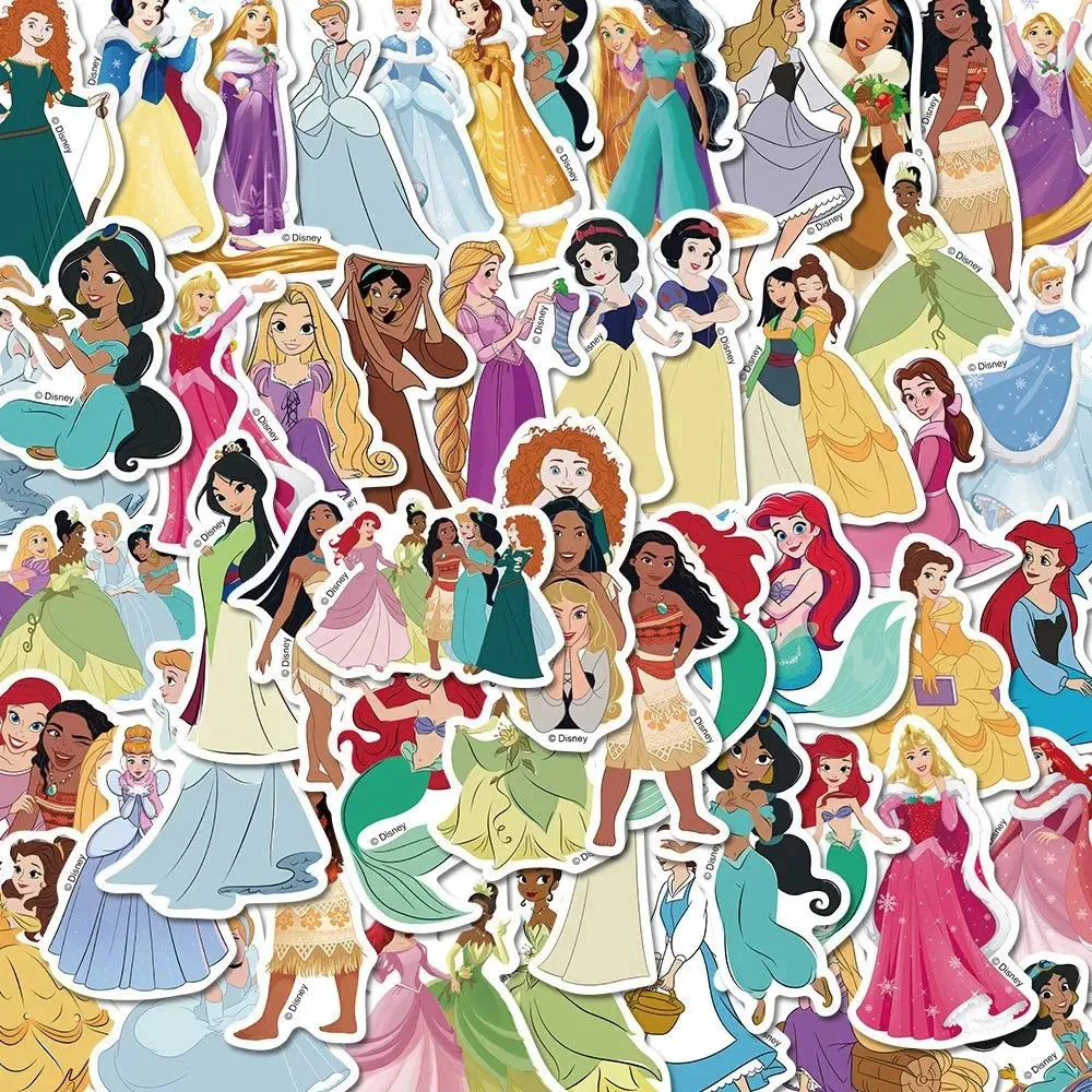 

10/30/50pcs Kawaii Disney Cartoon Stickers Princess Girls Kids Aesthetics Decoration Sticker Waterproof DIY Scrapbooking Phone