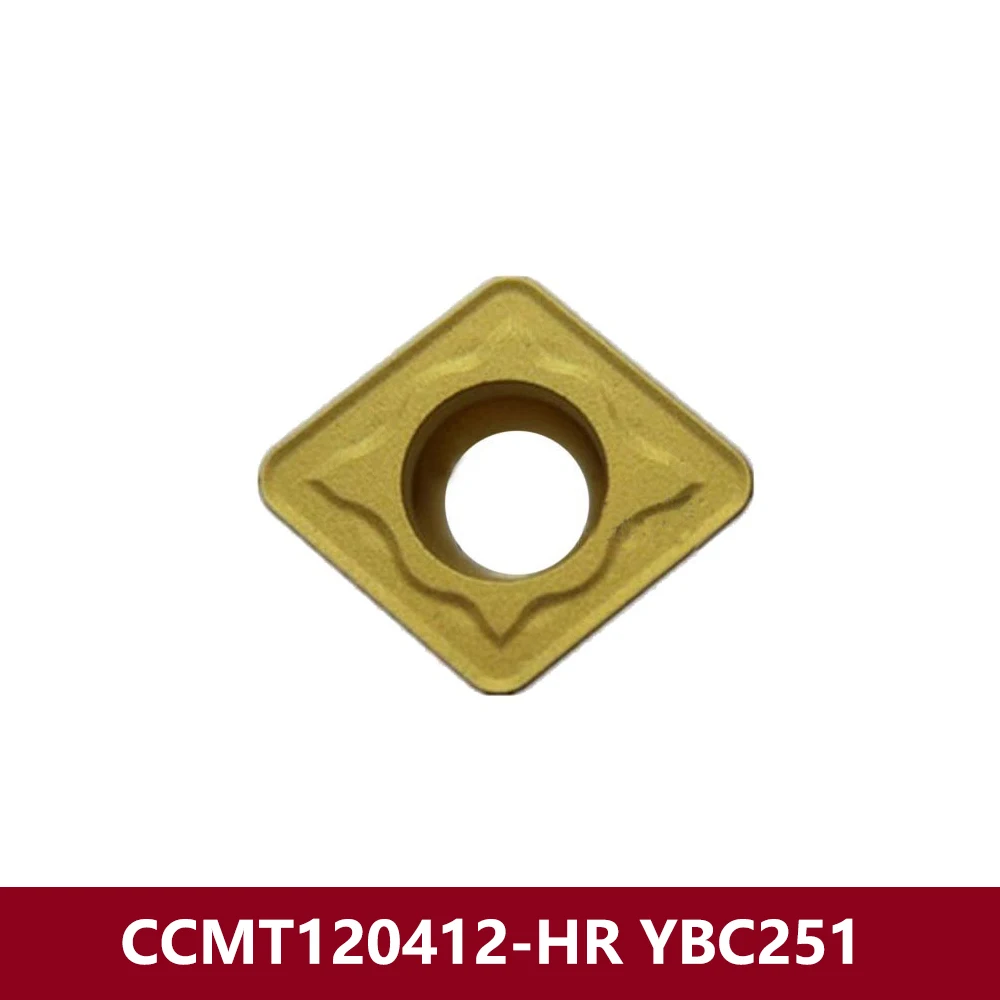 Фото Оригинальные CCMT120412-HR YBC251, карбидные вставки CCMT120412 HR CCMT 120412, режущий держатель для токарного станка с ЧПУ CCMT1204 для стали №1