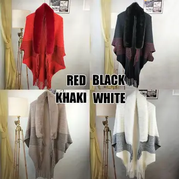 شال منسوج سميك من الفرو الصناعي للنساء ، لفافات مخملية فضفاضة ، فساتين سهرة ، زفاف ، موضة شتوية دافئة ، 1 الطيارين 5