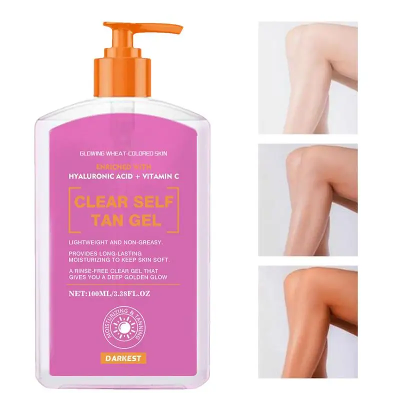 Intensive Tanning Gel 100ml Bronzing Tan Cream Non-Sticky Tanner Gel Moisturizing Skin Care For Sunbeds & Outdoor Sun