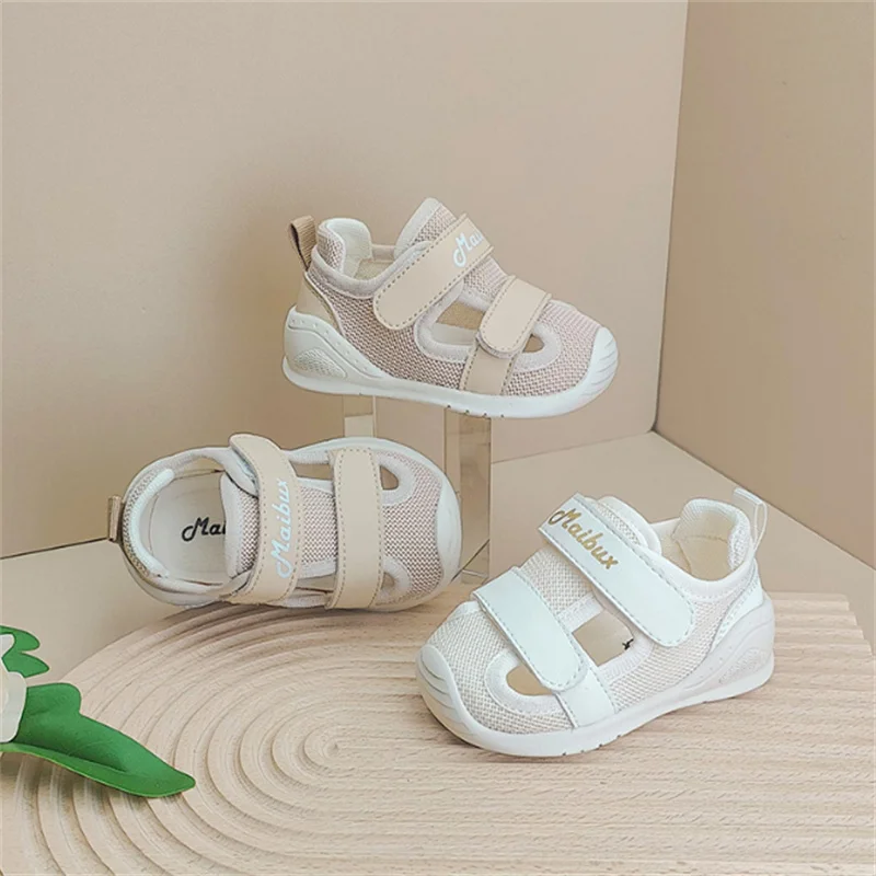 New Summer Baby Shoes Mesh Breathable Girls Sandals Closed Toe Soft Bottom Fashion Toddler Boys Shoes.