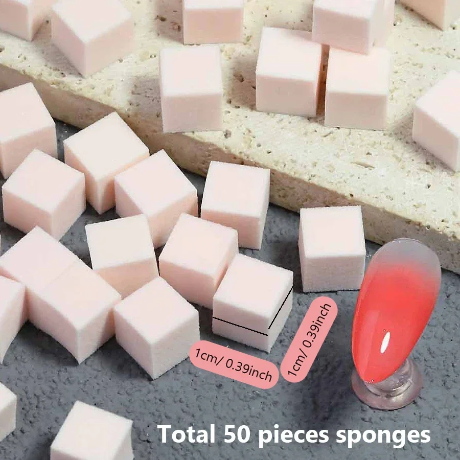 Nail Art Sponge 50Pcs Nail Art Sponge DIY Gradient and Sponge Grabber Nail Brush Art Tools Accessories