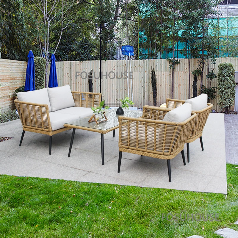 Muebles modernos de exterior, silla de mimbre para balcón, patio, jardín, combinación de sofá de mimbre, impermeables exteriores CN| | - AliExpress