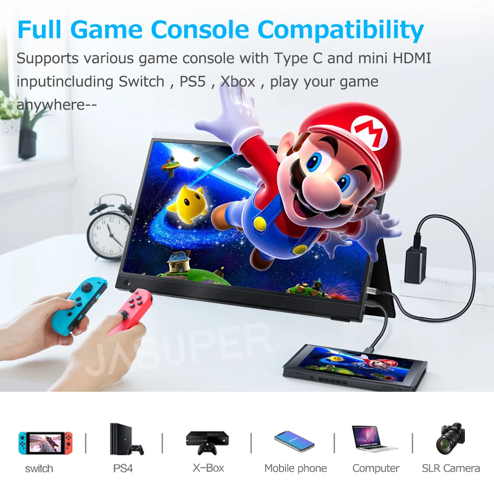ǻ Ʈ Xbox PS4/5 ġ ƺ LCD ÷ ӿ , ޴ , 4K UHD USB CŸ IPS ũ, 15.6 ġ