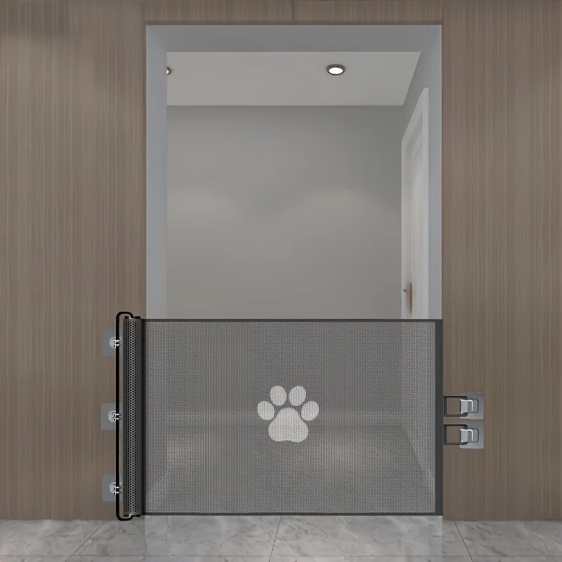 Expandable Pet Gate Plus Durable PE Mesh Door Indoor & Outdoor Use