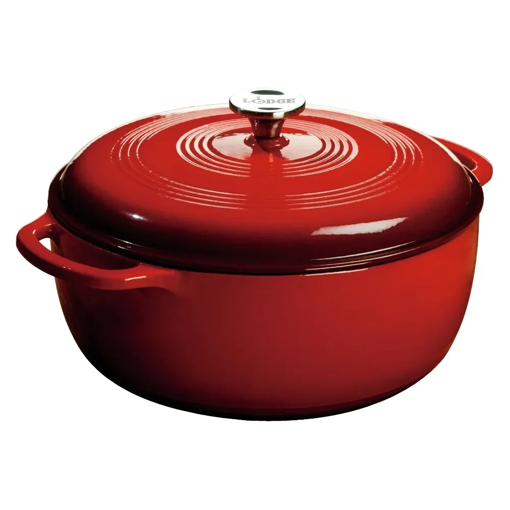 

7.5 Quart Enamled Cast Iron Dutch Oven with Self Lid Cast Iron Pot Cast Iron Cookware Nonstick Red