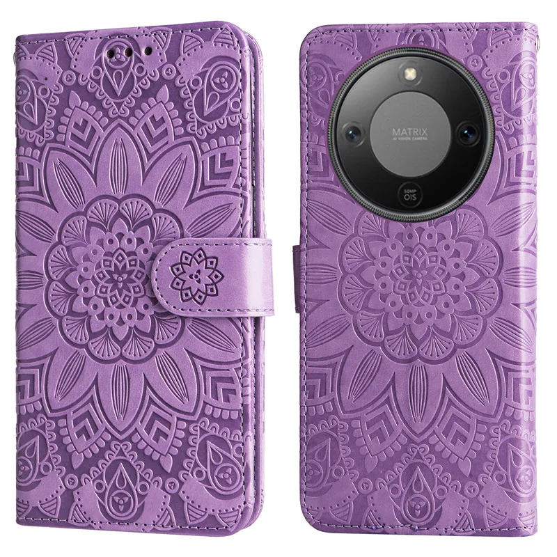 Elegant 3D Sunflower Luxury Wallet Flip Case - Shockproof PU Leather Phone Cover