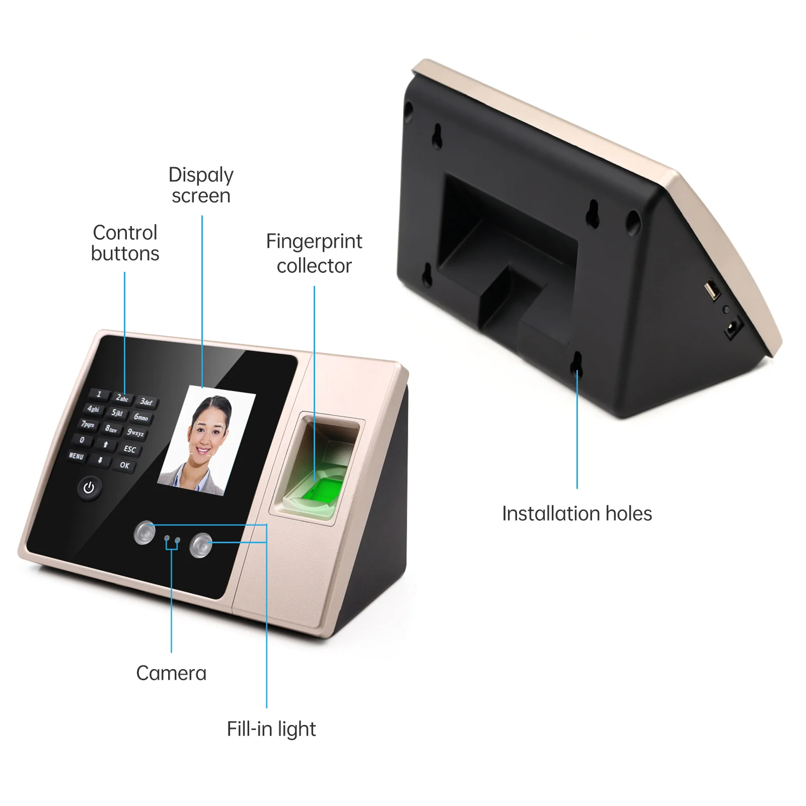 Intelligente biometrische Fingerabdruck-Zeiter fassung maschine mit HD-Bildschirm Zeituhr Unterstützung Gesicht Finger abdruck Passwort