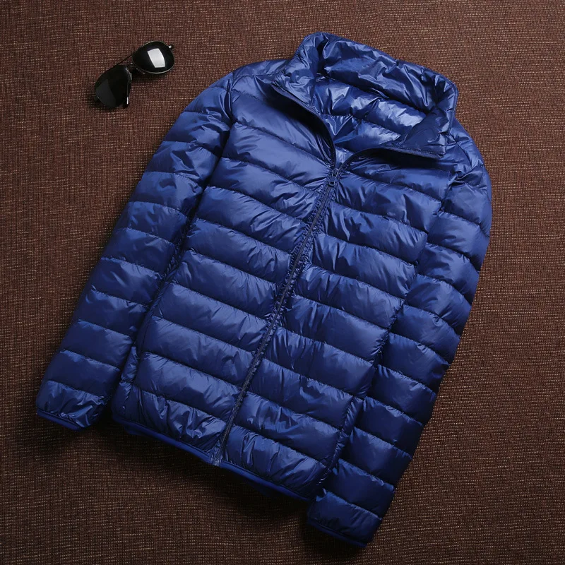 Men Winter Coat Mens Autumn Duck Down Jacket Thin OutwearU Ltralight Portable Waterproof Travel Down Parkas Fashion Stand Collar
