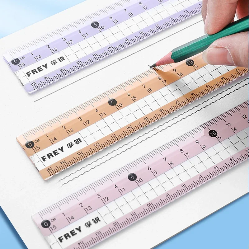 7-Pieces Ruler Set Ruler Triangle Protractor Rubber Compass for Student School Math Supplies