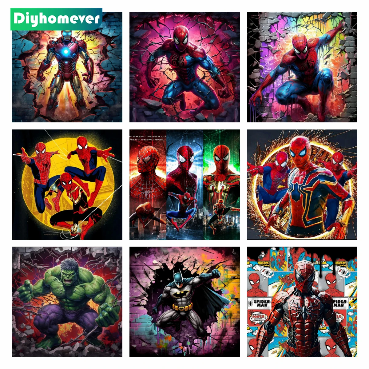 Marvel Superhero Diamond Painting Spiderman, 5D DIY Diamond Embroidery  Captain America, Mosaic Puzzle, Cartoon Gift, Home Decor - AliExpress