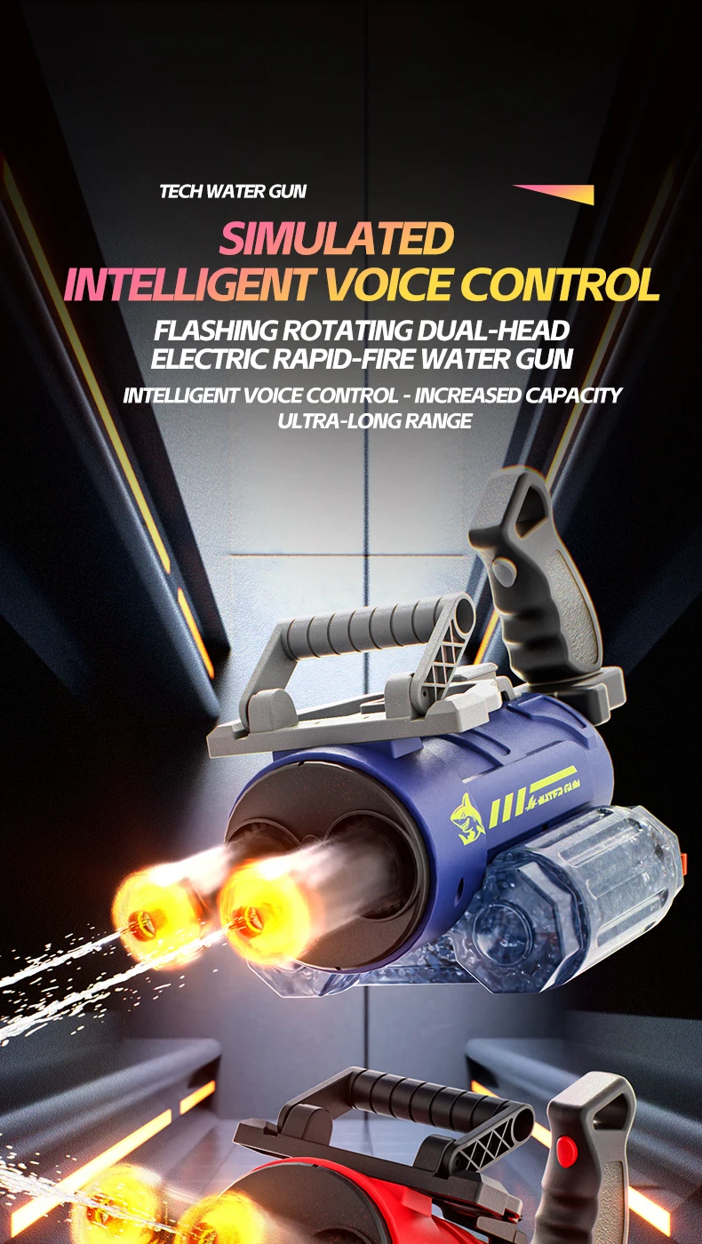 Electric Rotating Water Gun With Light Spray For Beach And Pool_voghion.com