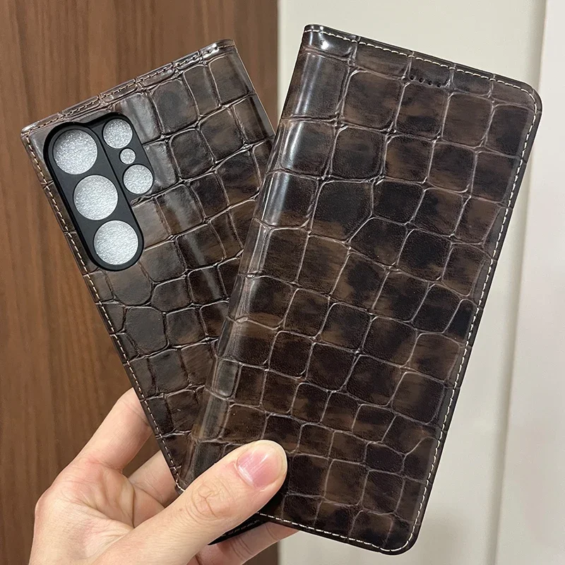 

Magnet Genuine Leather Skin Flip Wallet Book Phone Case Cover On For Samsung Galaxy S22 S23 S24 Plus Ultra FE S 22 23 24 256/512