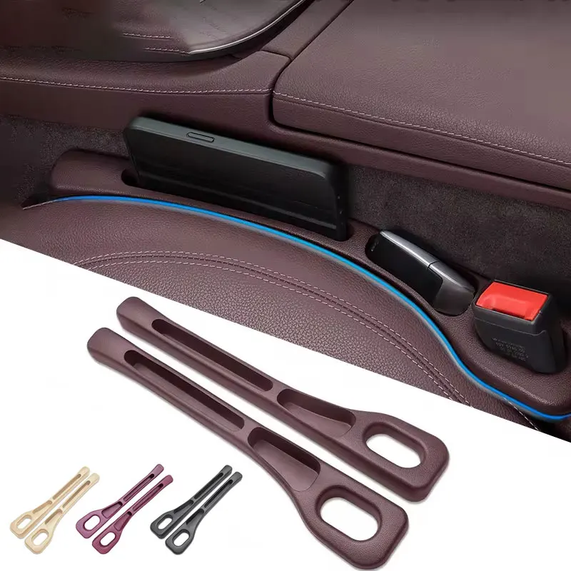 Car Seat Gap Filler 2Pcs Waterproof Universal Anti-leak Stopper Strip 2Slot Storage Organizer