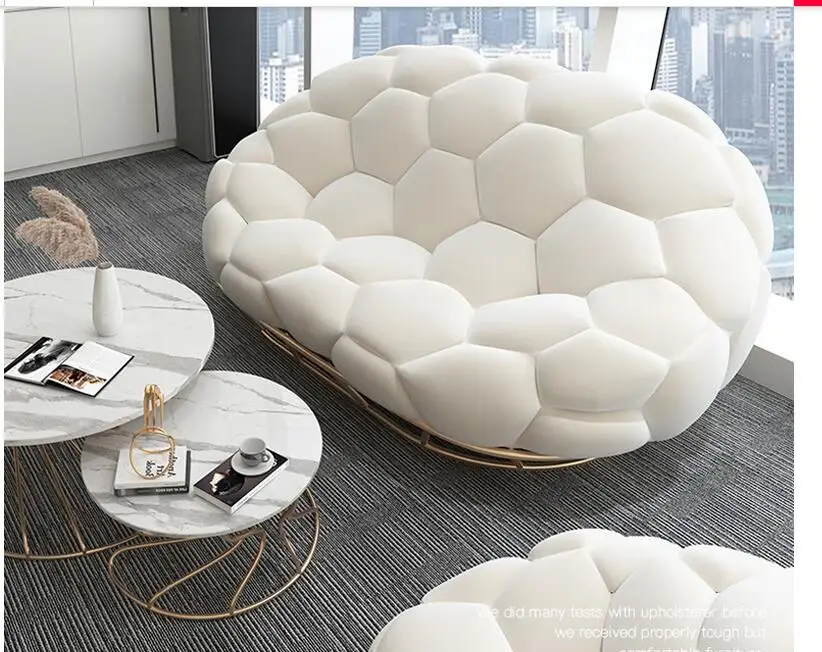 Nordic sofa small family modern simple clothing store online red living room casual luxury fabric sofa tea table combination