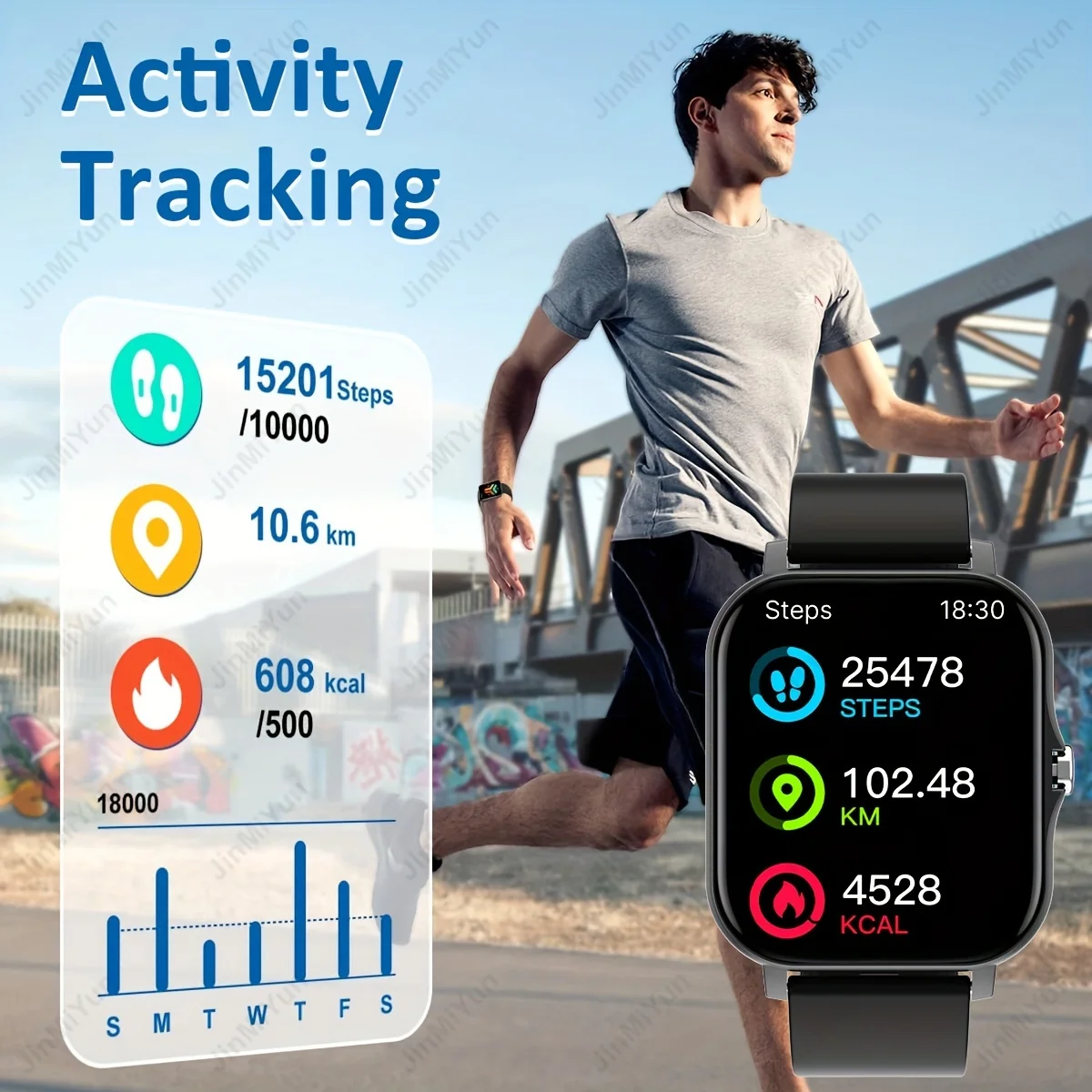 1.83 Inch Touch Sports Smart Watch,  Wireless Call, Message , Various Sports Modes, Multi-function Answering and Dialing. 5