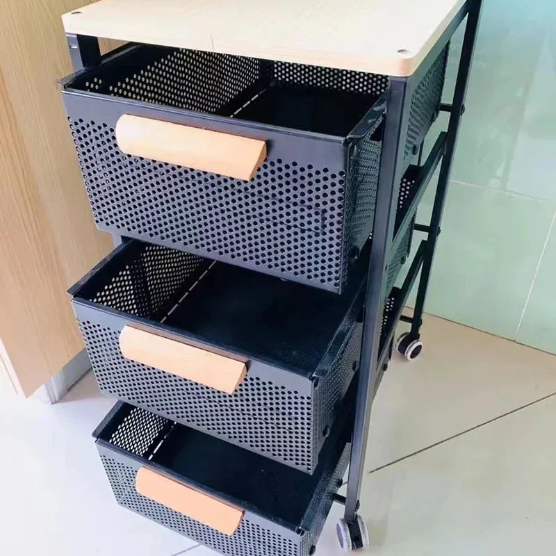 Multi-functional Kitchen Trolleys Home Vegetable Fruit Storage Auxiliary Cart Multi-layer Movable Narrow Kitchen Storage Trolley