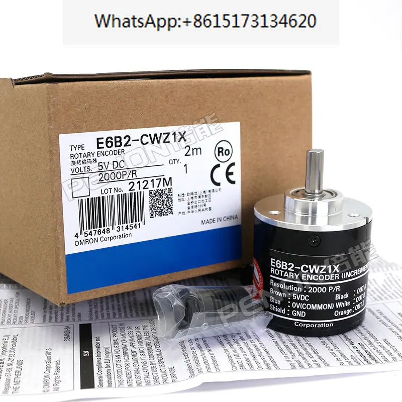 

E6B2-CWZ1X 2000P/R rotary encoder, outer diameter 40mm, solid shaft 6mm, voltage 5VD, brand new in stock