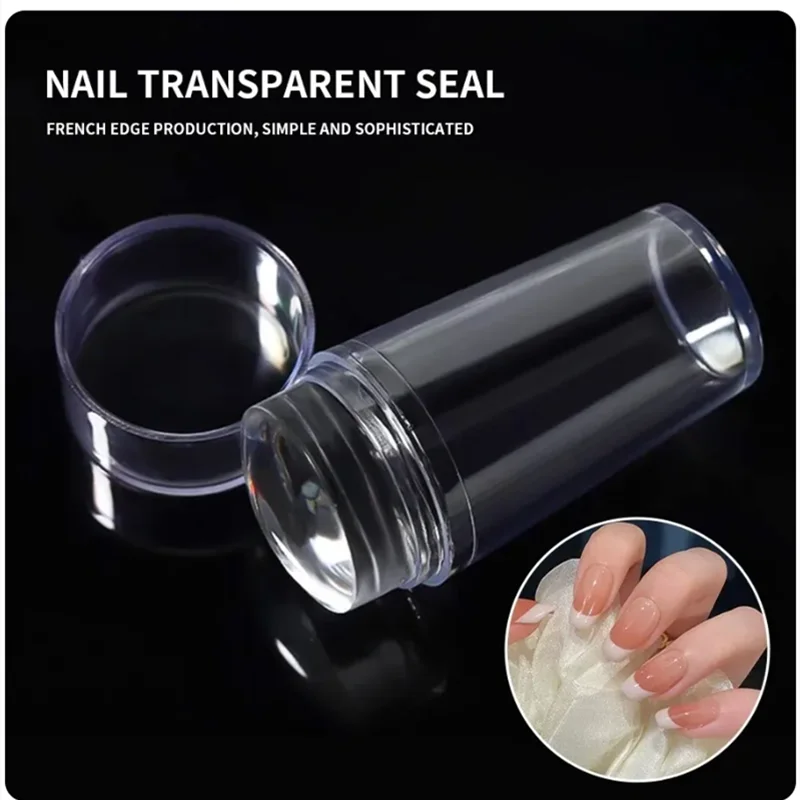 1 Sets of Silicone Transparent Seal Head Large Scraper Nail Color Transfer Tool Nail Art Template Molds Clear Nail Art Stamper