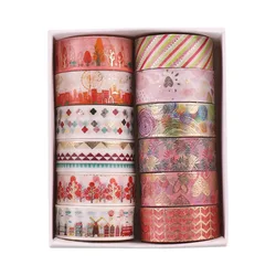 Japanese Style Washi Tape Set - 12pcs Decorative Adhesive for Scrapbooking and Crafts (E 1.5CMX2MX12)