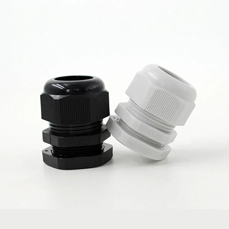 100pcs BLack Color Water-proof Nylon Plastic Cable Gland Connector 3-21mm Cable Wire M12x1.5 M16/18/20/25/32/36/40x1.5 electrical connector cable gland