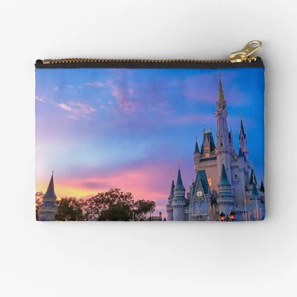 

Castle Sunset Zipper Pouches Cosmetic Packaging Men Women Key Wallet Money Underwear Pure Panties Bag Coin Pocket Small Socks