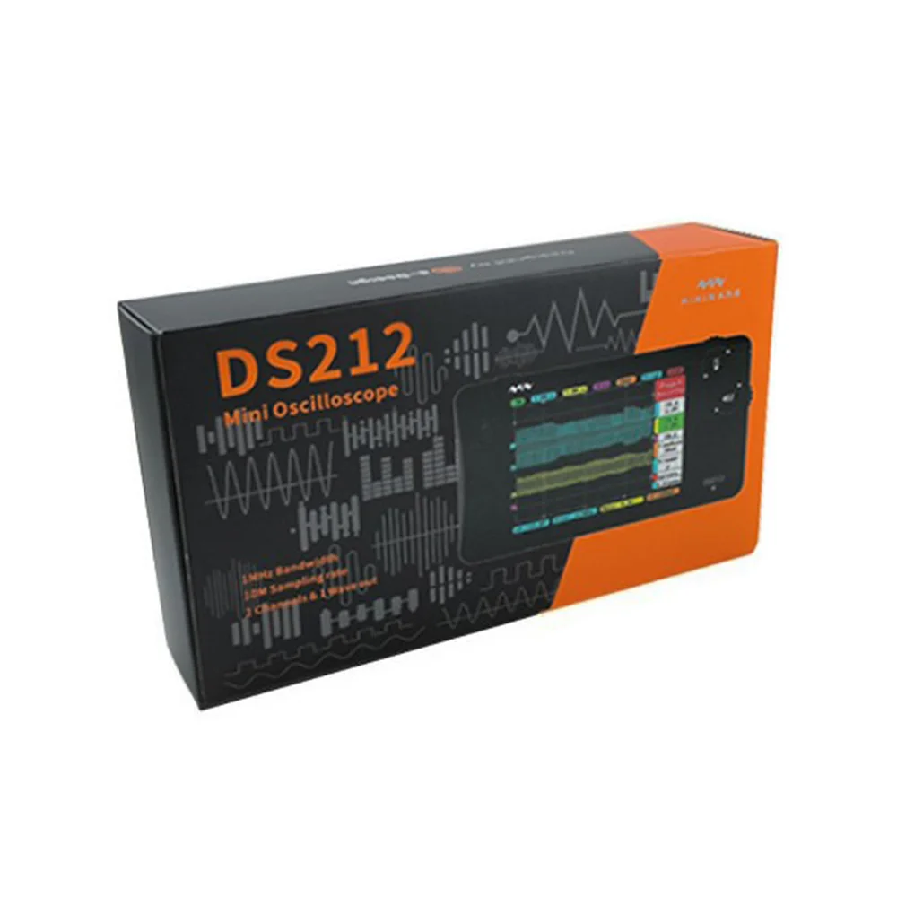 DS212 Portable Digital Oscilloscope 2 Channels 1MHz Bandwidth 10MSa/s Sampling Rate Mini Osciloscopio with Soft Silicone Boot