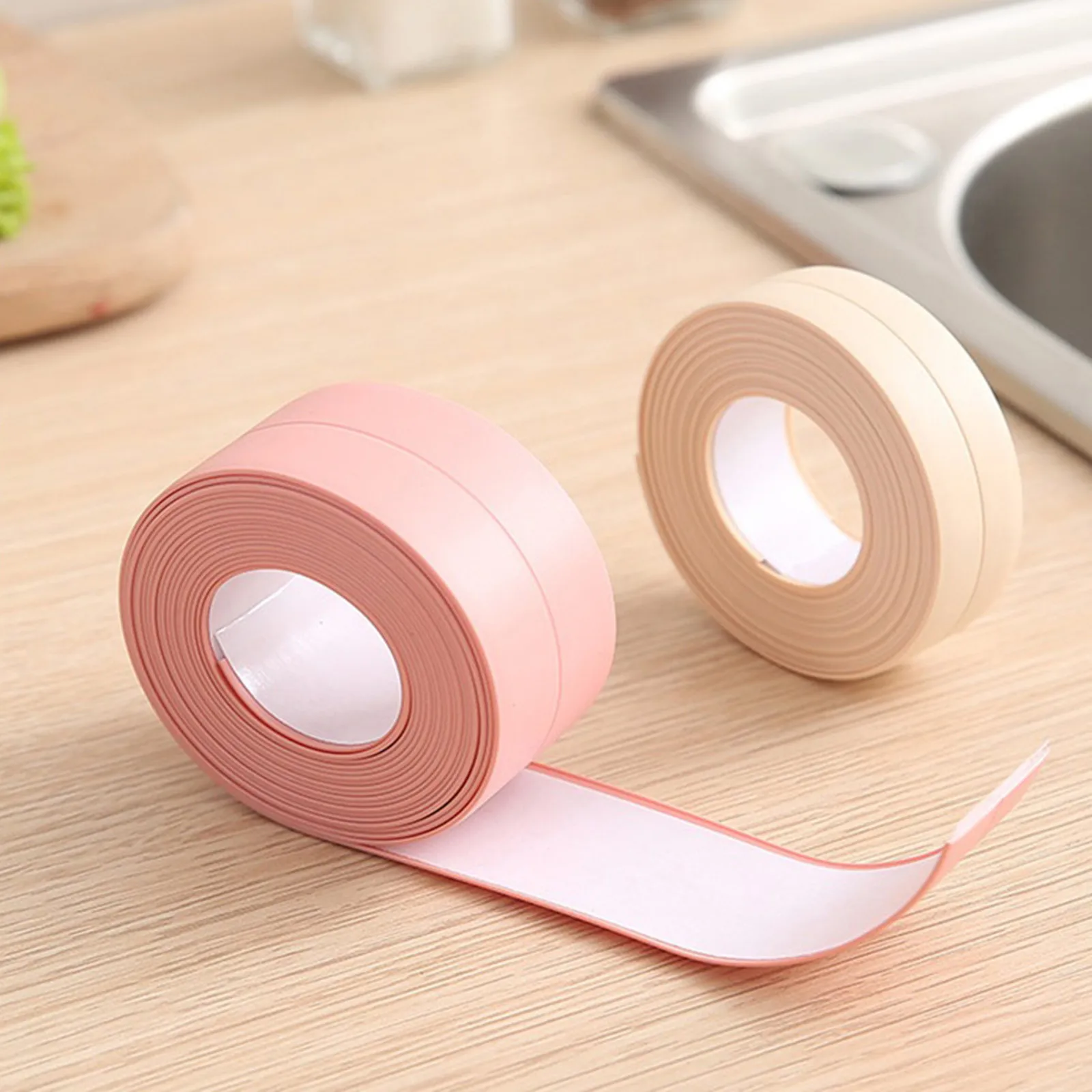 Sealing Strip Tape Waterproof Tape Sealing Tape Sealing Strip Kitchen Sealing Strip Bathroom Shower Sink Bath Caulk Tape Self Adhesive Waterproof Bar Strip Wall Tape Pure Easy To Clean