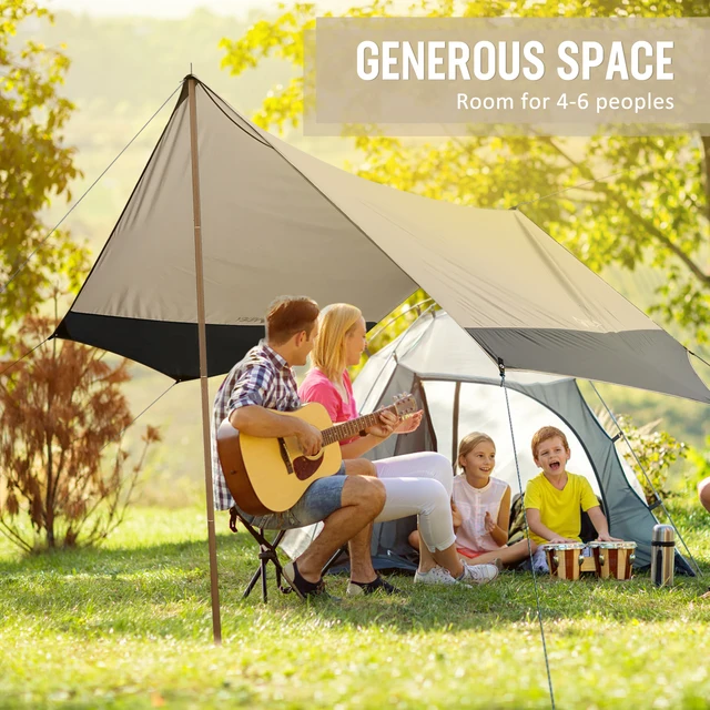 3X3,5M 4X3,5 M Canopy Tarp Napfényes Sátor Nyolcszögletű Hepton Ponyvás Kültéri Kemping Berendezések Napellenző Tengerparti Piknik Kiegészítők - Image 2
