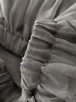 Retro Cotton Linen Double Layer A-Line Skirt High Waist Pleated Draped Ele Summer Long Skirts for plus Size Women - Image 3