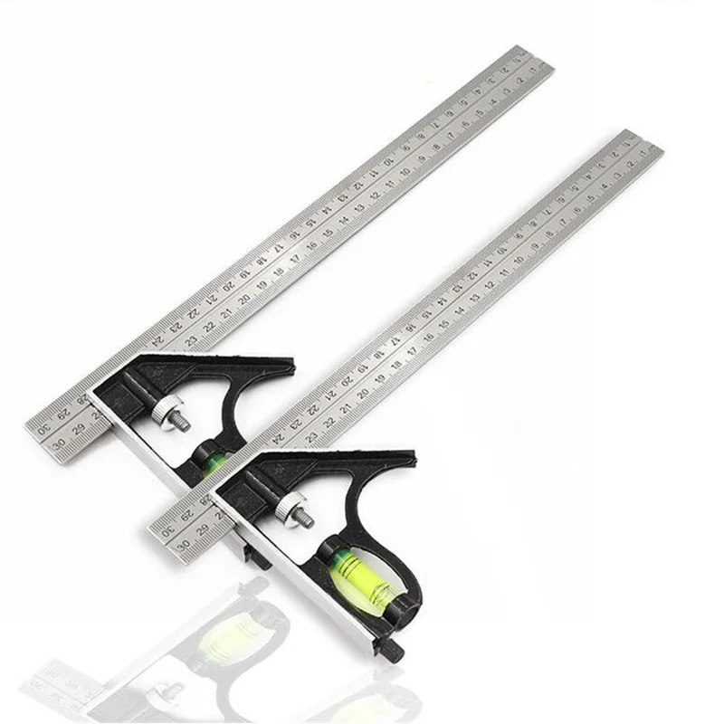 300MM Adjustable Engineers Combination Level Angle Square Steel Right Angle Ruler for Marking Out Carpenter Measuring Tools