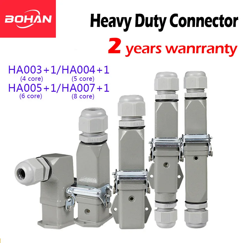 Heavy Load Connector HDC HA 4 5 6 8 Pins Industrial Waterproof ...