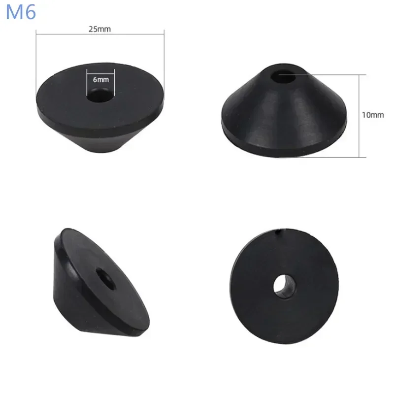 10pcs 6mm 8mm 느슨한 변기 좌석을 고정하는 미끄럼 방지 고무 피팅 검은 물 탱크 나사 씰링 링 M6 M8 원추형 가스켓