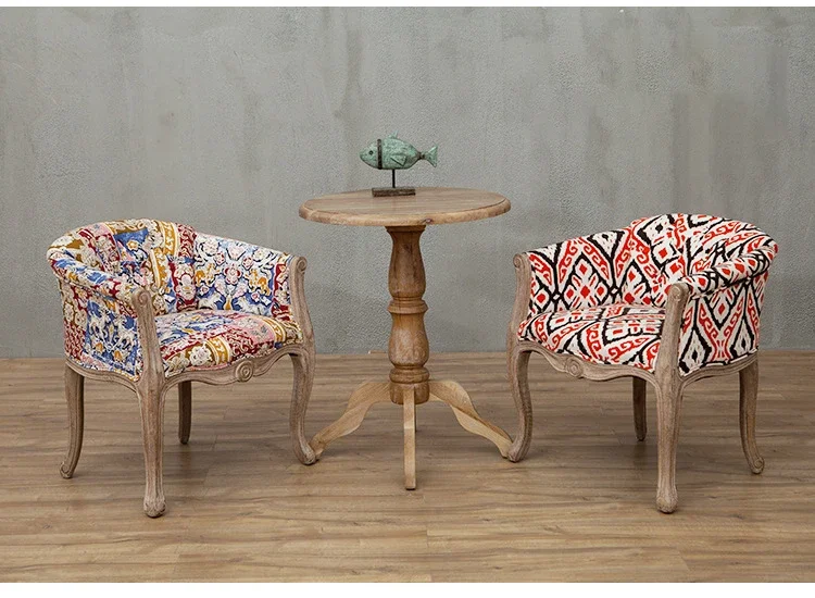 Description Picture 5 of itemAmerican Solid Wood Living Room Sofas Modern home Sofa Armchair retro Living Room Furniture designer Single backrest Sofa chair