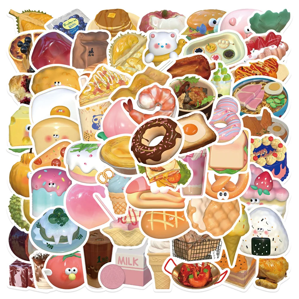 65pcs 3D Cartoon Food Donut Cake Stickers For Phone Scrapbook Stationery  Scrapbooking Material Kscraft Sticker Craft Supplies