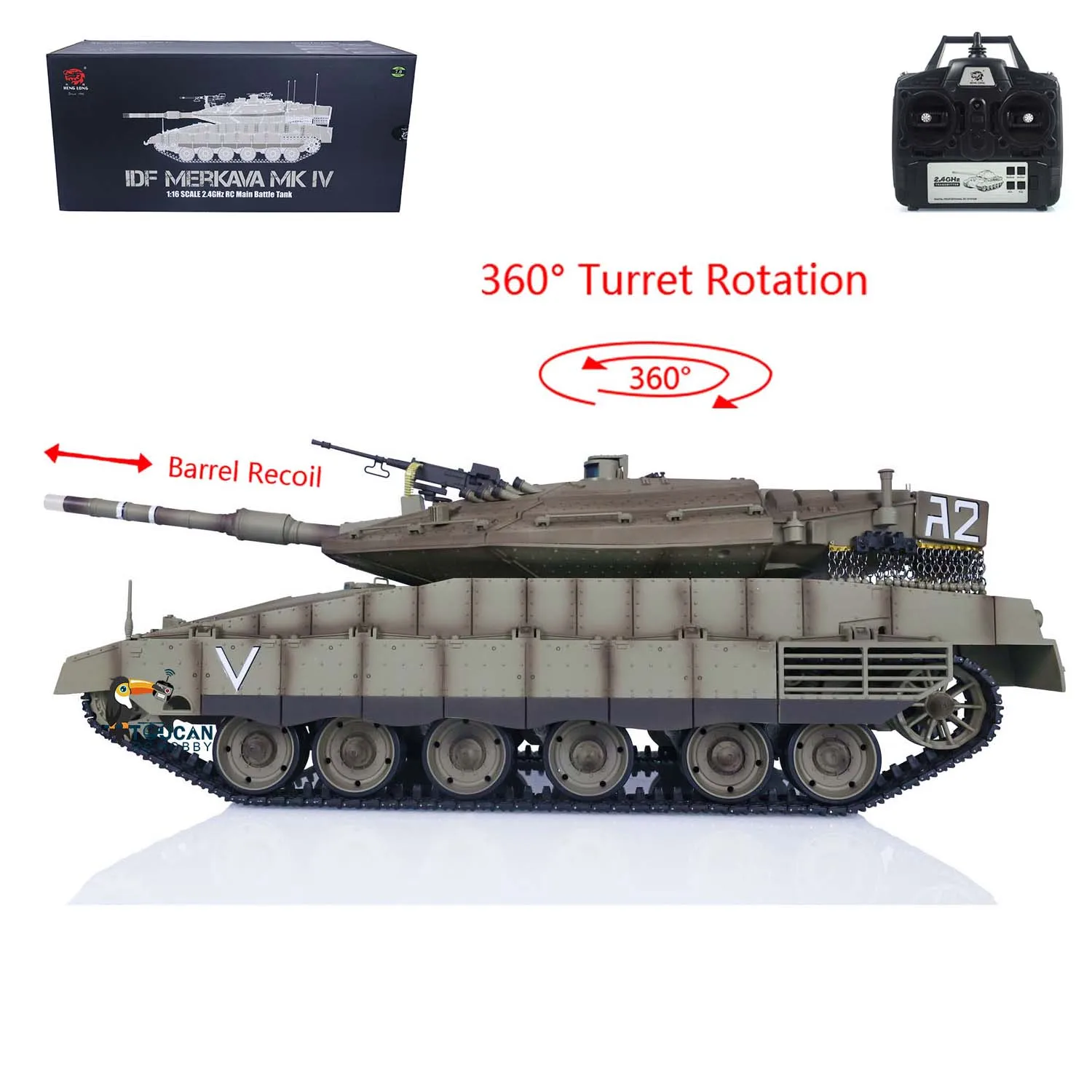 

Heng Long RC боевой танк 1/16 IDF Merkava MK IV 3958 TK7.0 вращающийся на 360 ° пластиковый Танк для мальчиков