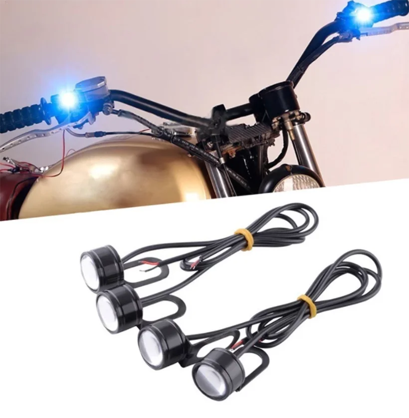 

2pcs/Set Motorcycle LED Eagle Eye Lights Handlebar Signal Lamp Warning Light Brake Bulb Strobe Flash Spotlight