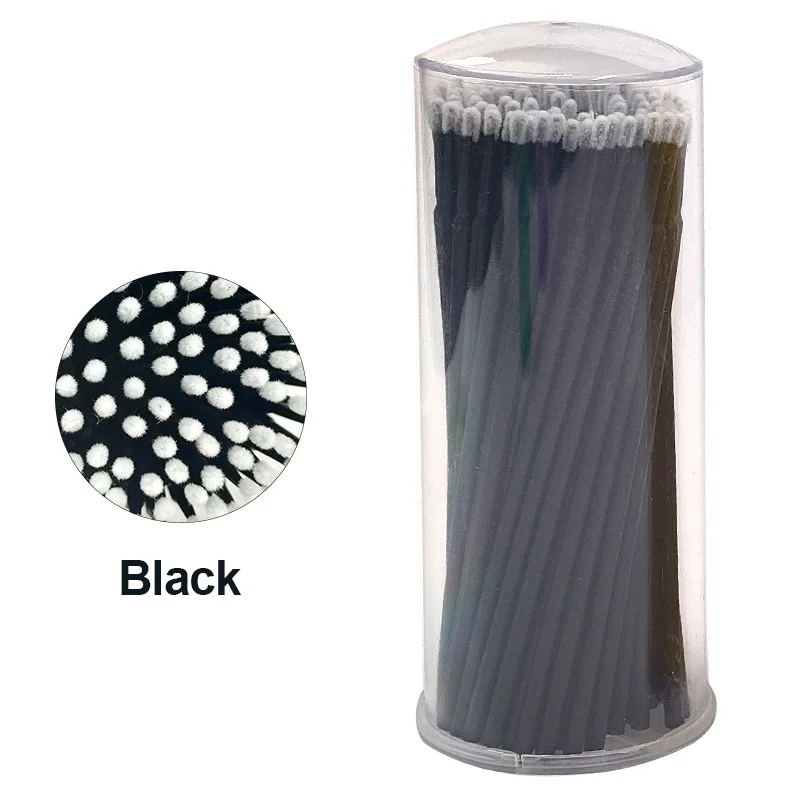 Eyelashes Brush 100Pcs Bottle Disposable Micro Extension Individual Lash Removing Swab for Eyelash Extension