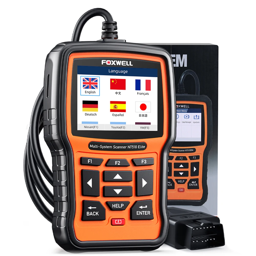 Foxwell Nt510 Elite Obd2 Scanner Ecu Codifica Sistema Completo Strumenti Diagnostici Lettore Di Codici Bidirezionale 30 + Reset Pk Nt710
